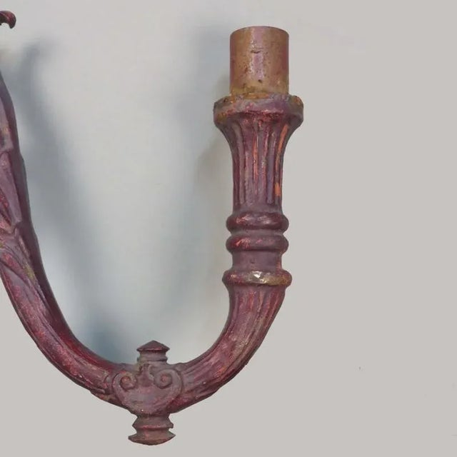 Cast Iron Gründerzeit Era Wall Candle Holder, 1900s For Sale - Image 9 of 10