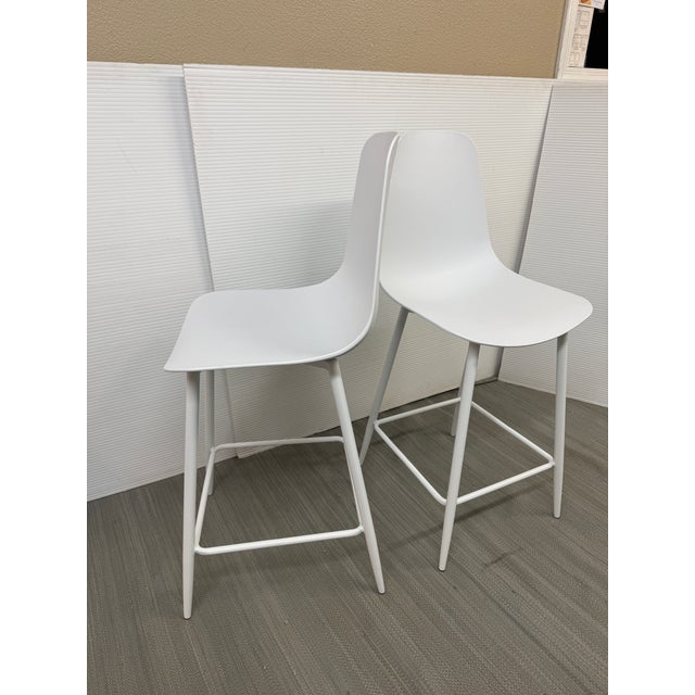 2020s Article Svelti Pure White Counter Stools, Pair For Sale - Image 5 of 12