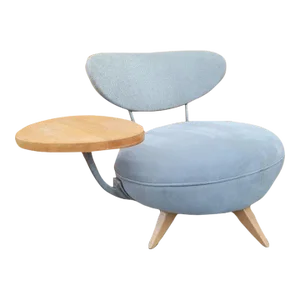 Vintage Modern Galerkin Design Swivel Chair With Attached Side Table