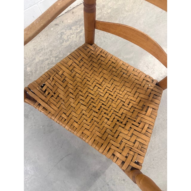 Early 19th Century Antique Ladder Back Chair Woven Early 19th Century For Sale - Image 5 of 12