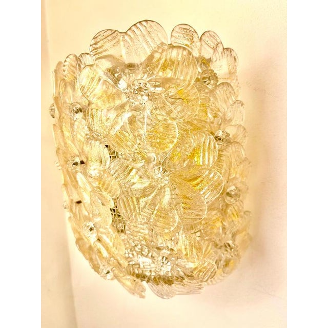 Gold Golden Millefiora Murano Glass Wall Lights from Barovier & Toso, Italy, 1980, Set of 2 For Sale - Image 8 of 9