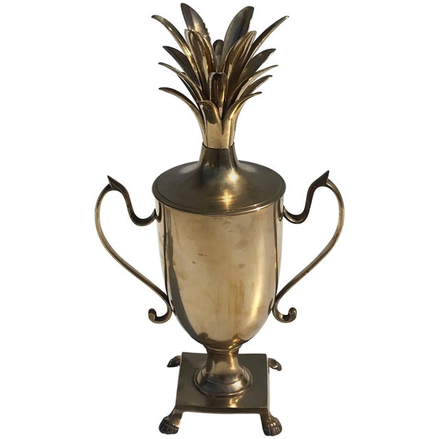 Brass Brass Pineapple Urn Beverage Cooler For Sale - Image 8 of 8