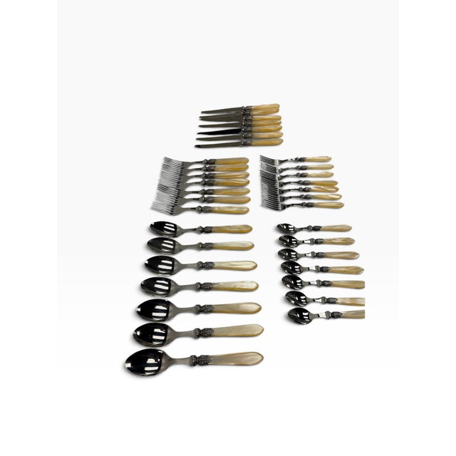 Vintage Jean Couzon "Galaxy-Pearl" Flatware Set - 35 Pieces For Sale - Image 9 of 9
