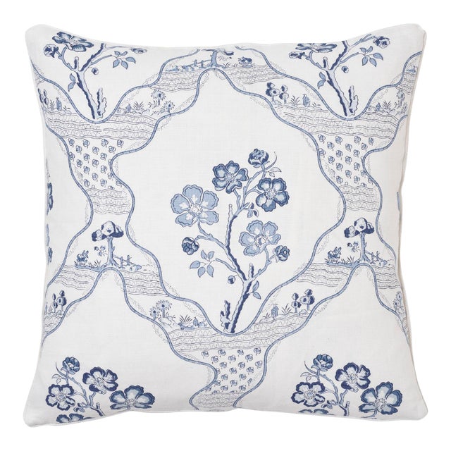 Schumacher Marella Pillow in Delft For Sale