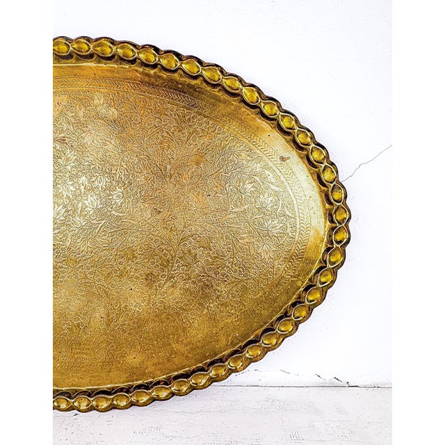 Brass Midcentury Modern Brass Tray Table With Base For Sale - Image 8 of 15