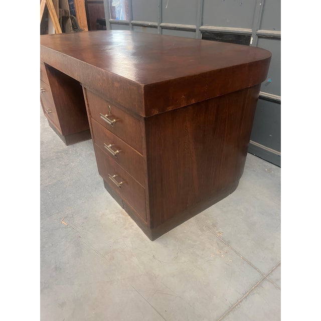 Art Deco Executive Desk in Veneer For Sale - Image 3 of 15