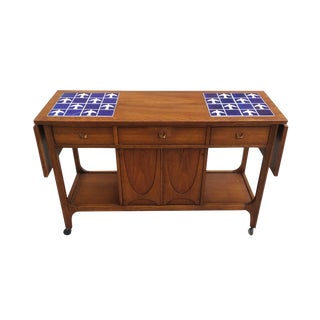 Broyhill Brasilia Tile Top Bar Cart For Sale