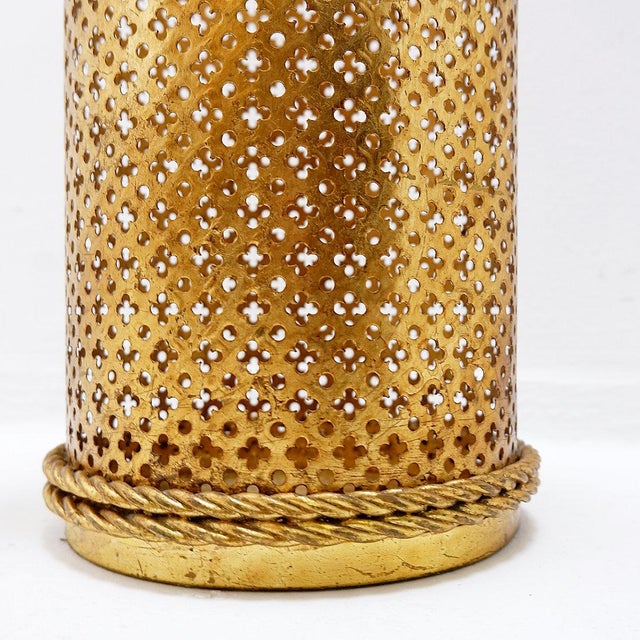Hollywood Regency Gilt Umbrella Stand attributed to Li Puma Firenze, Italy, 1950s For Sale - Image 9 of 12