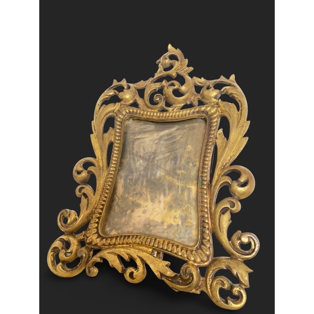 Rococo Gilt Bronze Photo Frame, France, 1800s For Sale - Image 12 of 18