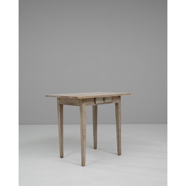 Wood 19th Century French Bleached Oak Side Table For Sale - Image 7 of 12