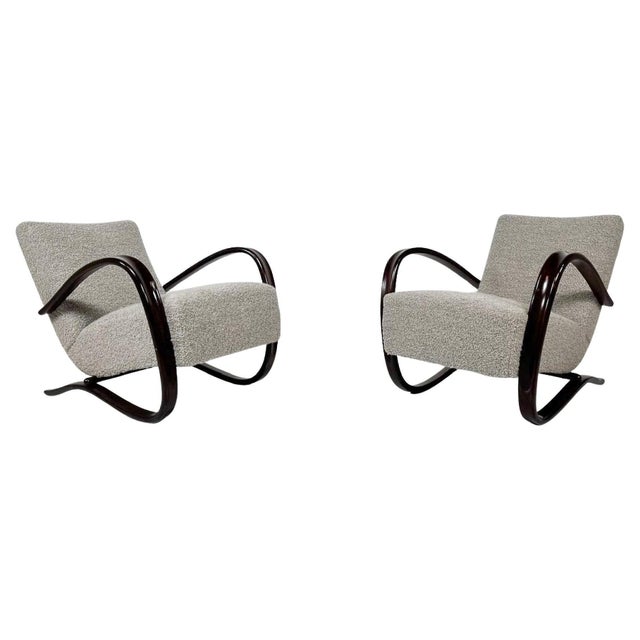 Set of H269 Bentwood Armchairs attributed to Jindrich Halabala, Czech Republic, 1940s For Sale - Image 6 of 6