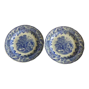 1990s Spode Rural Scenes Decorative Plates - A Pair