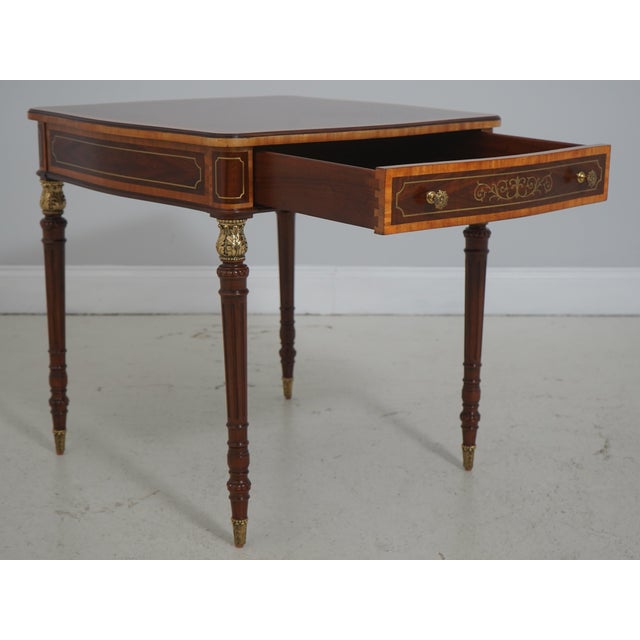 French Pair Theodore Alexander French Mahogany Lamp Tables For Sale - Image 3 of 18