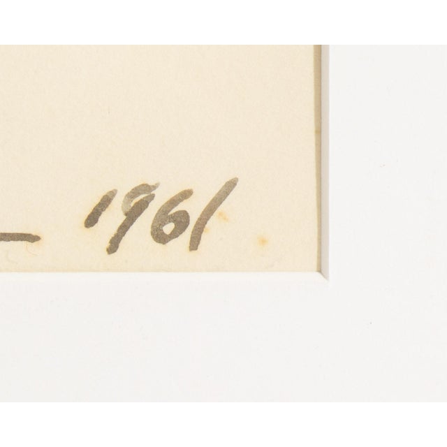 1961 Abstract Ink Painting by Walter Stomps For Sale In Indianapolis - Image 6 of 8