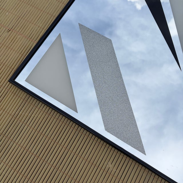1990s Art Deco Revival Geometric Desing Framed Wall Mirror. For Sale - Image 10 of 15