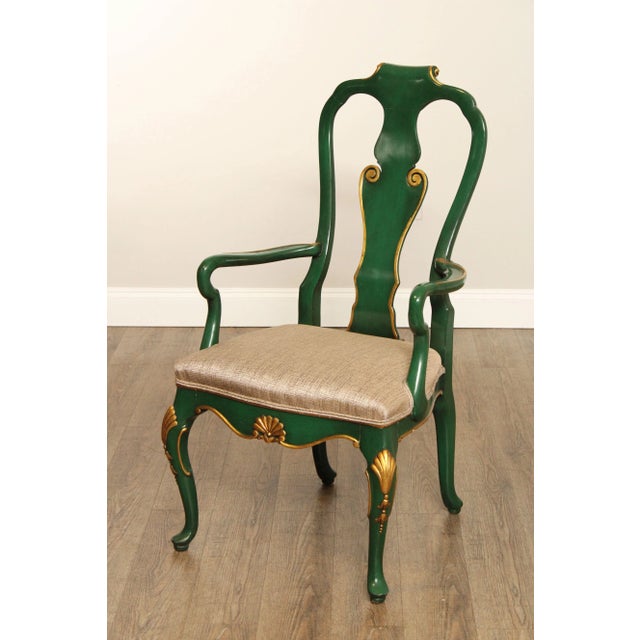 Karges Rococo Style Green and Gold Set of 12 Dining Chairs For Sale In Philadelphia - Image 6 of 12