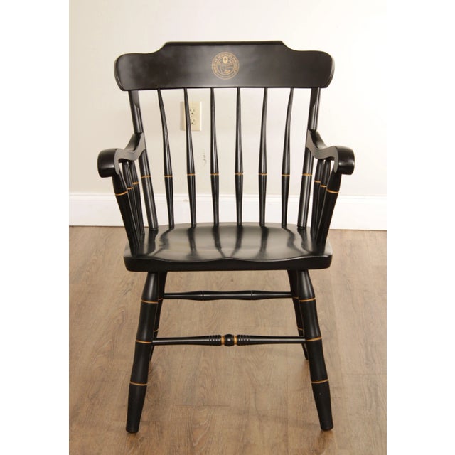 Black Moravian Seminary For Girls Black Painted Windsor Armchair For Sale - Image 8 of 13