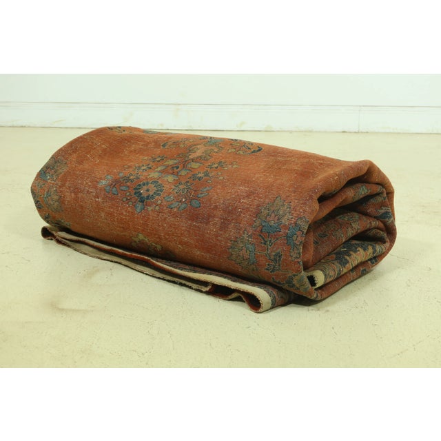 Red Sarouk Antique C.1880s Approx 9 X 11 Wool Rug For Sale - Image 8 of 11