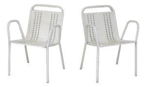 Set of French Honeycomb Armchairs, 1950s