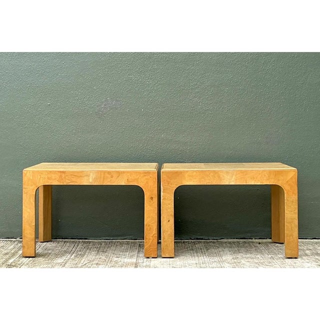 Vintage Burl Wood Side Tables - Pair For Sale - Image 12 of 12