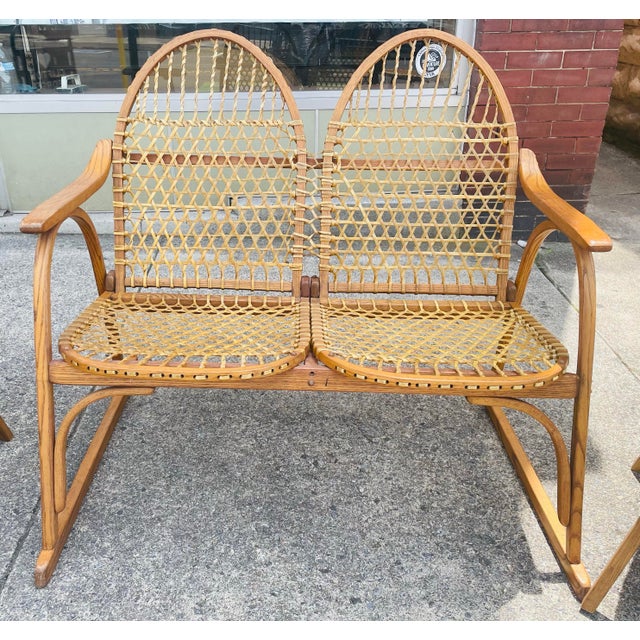 This is an attractive coordinated set of faux snowshoe furniture made by Vermont Tubbs Furniture Co. which made this type...