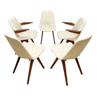 Mid-Century Dutch Dining Chairs J. van Os Culemborg, 1950s, Set of 5 For Sale