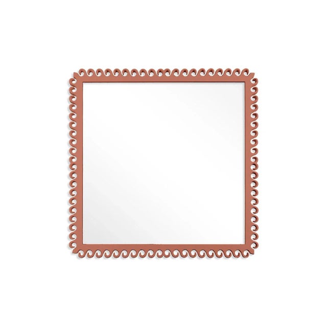 Contemporary Fleur Home Carnival Gras Square Mirror in Red Earth, 49x49 For Sale - Image 3 of 3