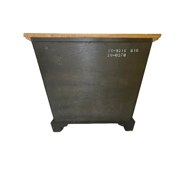 Late 20th Century Ethan Allen Hand-Painted Black Cabinet With Floral Folk Art Panels For Sale - Image 11 of 12