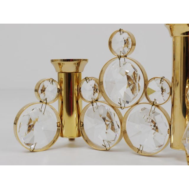 Brass and Crystal Candleholder by Palwa Gaetano, 1970s For Sale - Image 9 of 12