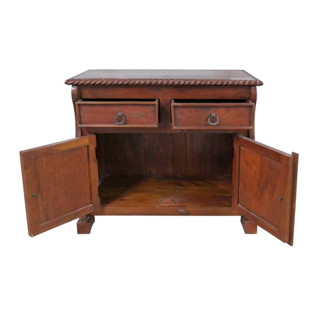 Far Pavilions Vintage Solid Rosewood 2-Door 36" Wide Cabinet With Drawers For Sale - Image 4 of 6