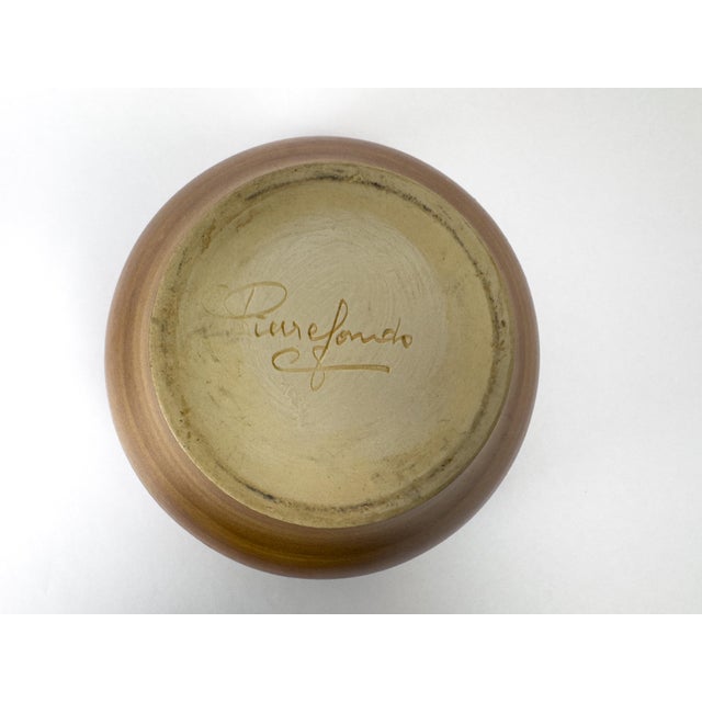 Large French Crystalline Glaze Art Pottery Bowl Attributed to Pierrefonds, Signed For Sale - Image 11 of 12