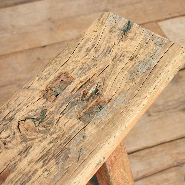 Antique Reclaimed Rustic Wooden Hallway Pig Bench For Sale - Image 5 of 8