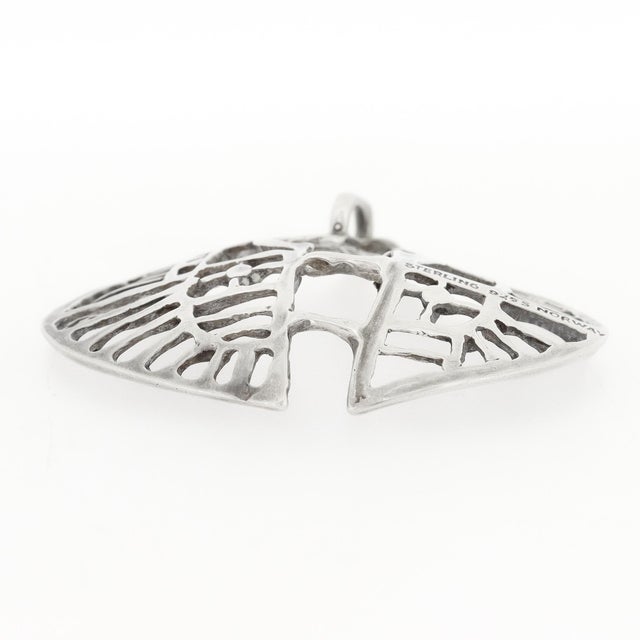 Vintage Studio Else & Paul Scandanavian Modern Sterling Silver Necklace Pendant For Sale - Image 10 of 12