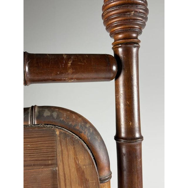 Faux Bamboo Pas mirror / Cheval mirror. Circa 1890-1900, originating from France. Beautiful color. Light signs of use...