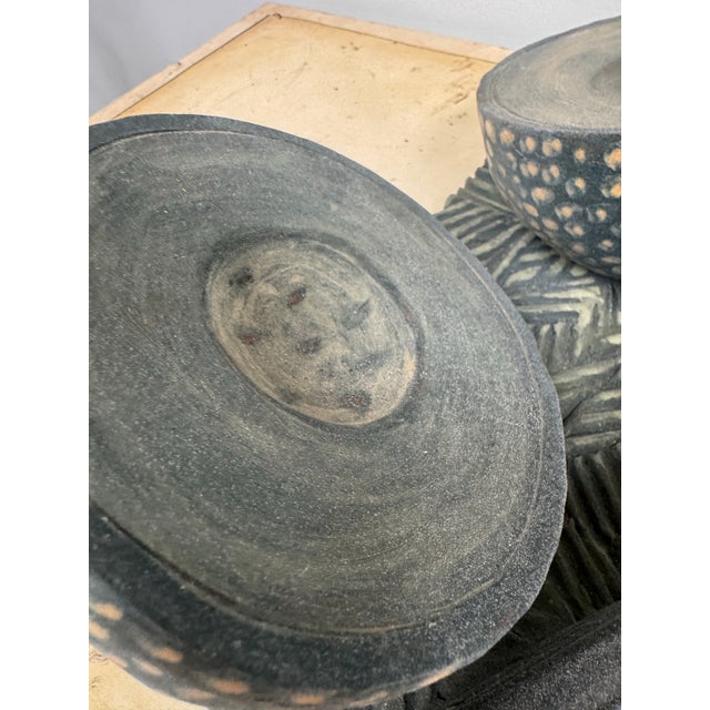 Ceramic Vintage Hand Painted Terracotta Studio Sculpture of Melons & Cutting Knife on Board, Signed Gayle Fitchinger For Sale - Image 7 of 10