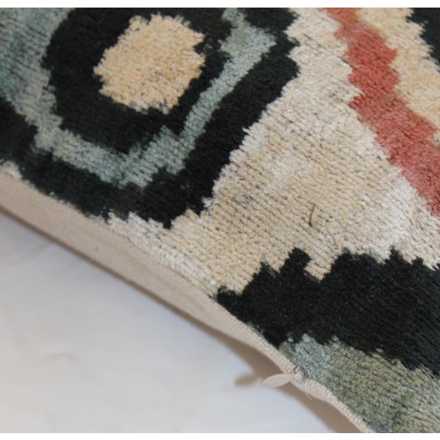 Contemporary Velvet Ikat Bohemian Throw Pillow For Sale - Image 4 of 11
