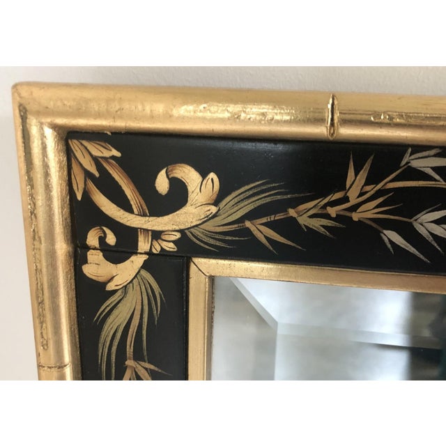 La Barge Vintage La Barge Chinoiserie-Style Black and Gold Mantel Mirror For Sale - Image 4 of 8