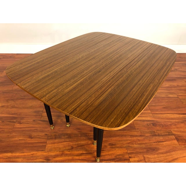 G Plan E Gomme Mid Century Mahogany Drop Leaf Dining Table With Black Legs Chairish