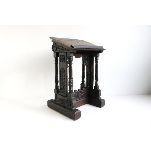 Antique 19th Century Gothic Revival Oak Lectern Book Stand, 1890s For Sale - Image 16 of 18