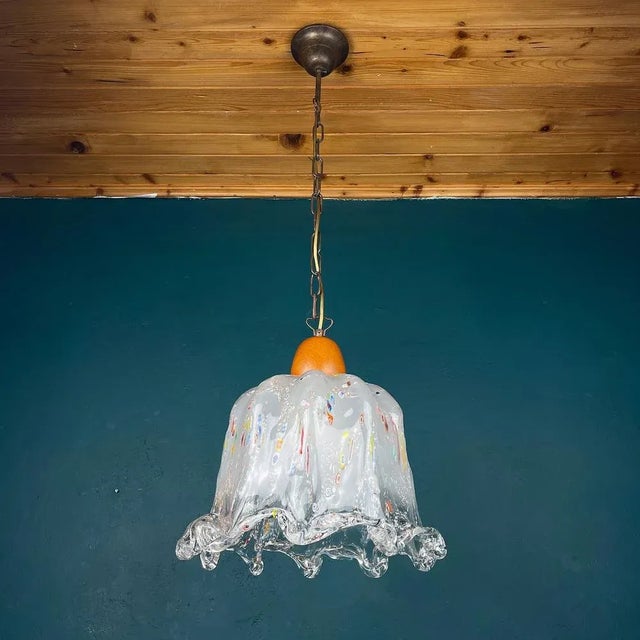 Mid-Century Modern Murano Glass Pendant Lamp by Sylcom, Italy, 1990s For Sale - Image 3 of 13