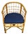Mid-Century English Bamboo Barrel Back Arm Chair With Upholstered Seat For Sale