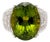 21.8 Carat Oval Green Peridot & Diamond 18k Gold Cocktail Ring, Size 7 For Sale