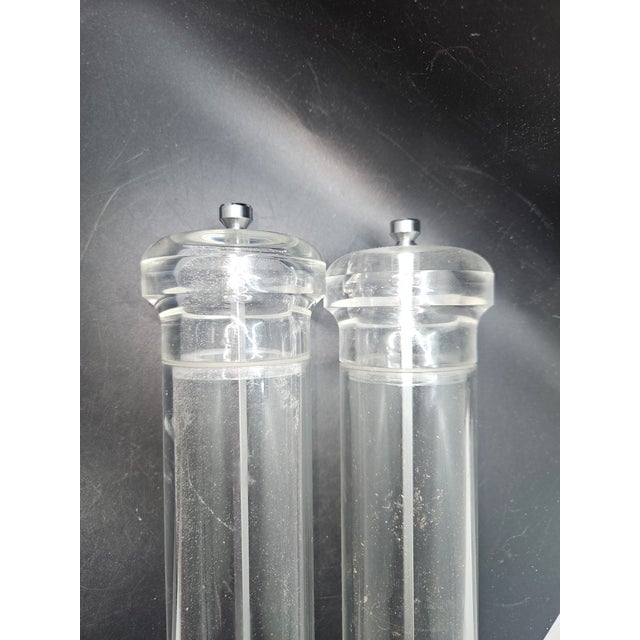 Sigi Vintage Clear Salt & Pepper Grinder Mills Italy 16" 1 Pair