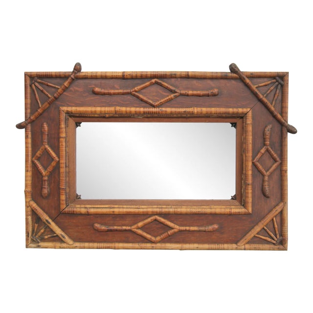 Victorian Era Bamboo and Quarter Sawn Oak Frame For Sale