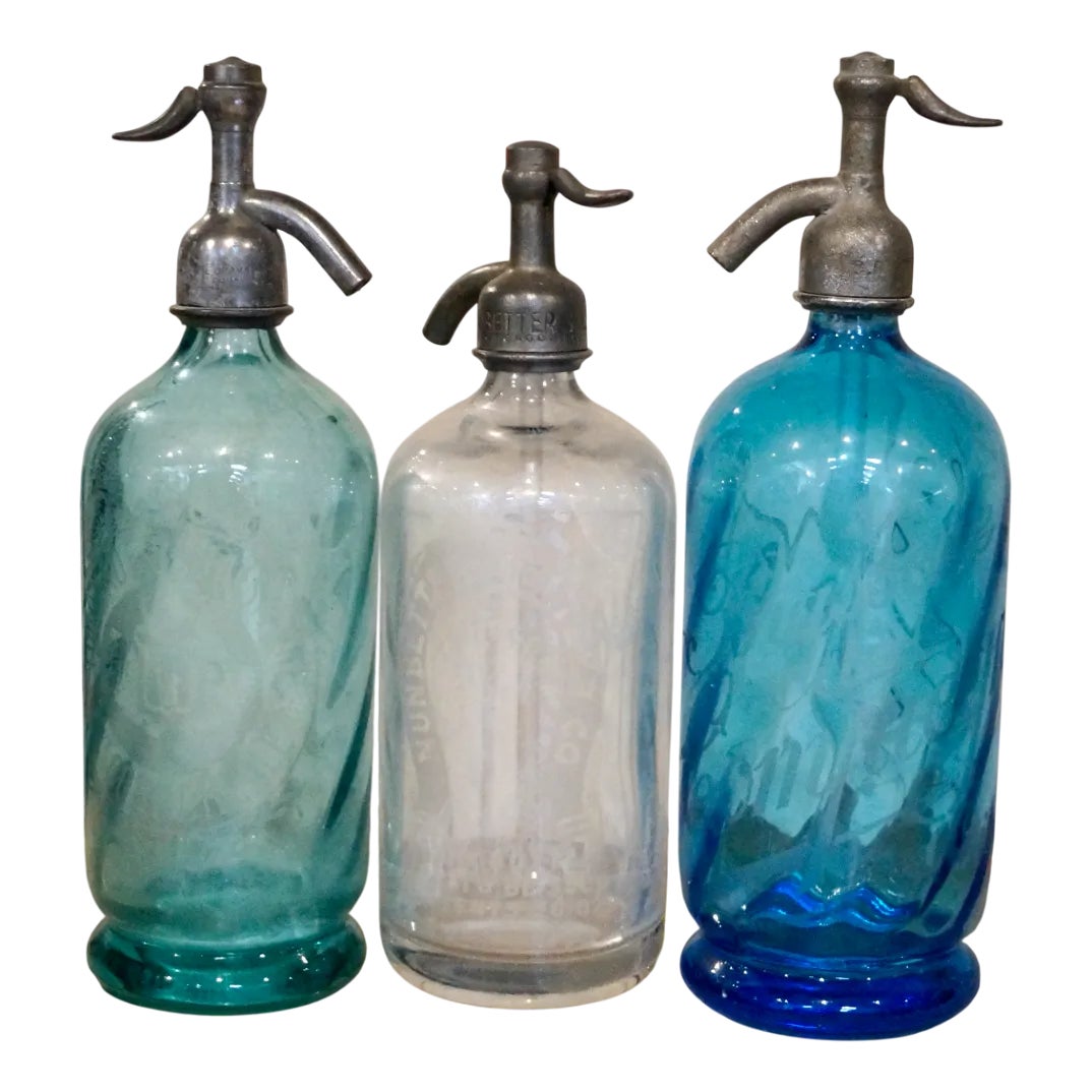 Vintage French Soda Syphons, 1930s, Set of 3 | Chairish