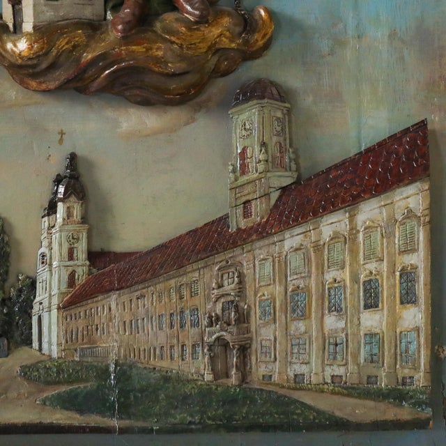 Large 19th Century Saint Florian Carved Relief Plaque in Gilt Arched Frame For Sale - Image 14 of 14