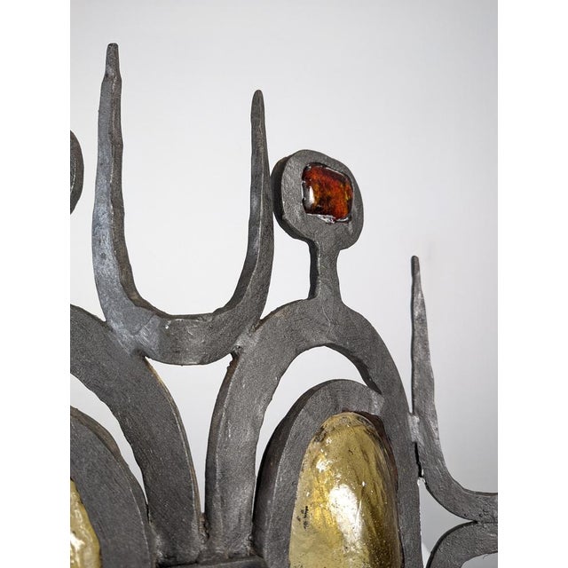 Wrought Iron & Blown Glass Wall Lights, Set of 3 For Sale - Image 18 of 18