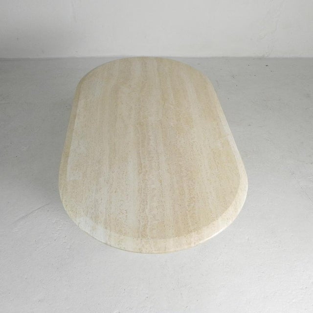 Mid-Century Travertine Coffee Table with Oval Top, 1970s For Sale - Image 4 of 18