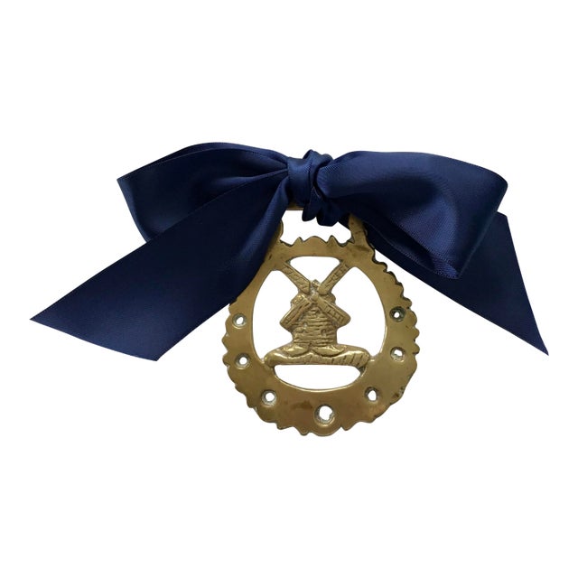 Antique Horse Brass Ornament of a Windmill For Sale