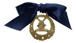 Antique Horse Brass Ornament of a Windmill